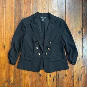 Vintage 00s NYCC gold button open blazer Medium